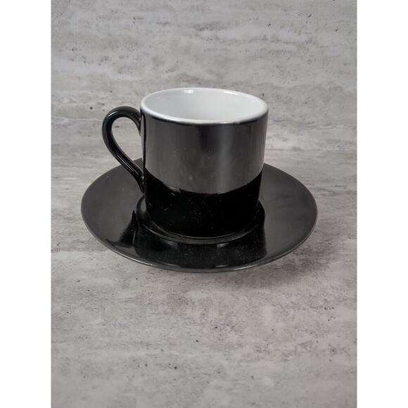 Set‎ of 3 Signature Housewares Inc. Cup & Saucers, Espresso Cups, Back & White - Picture 4 of 10